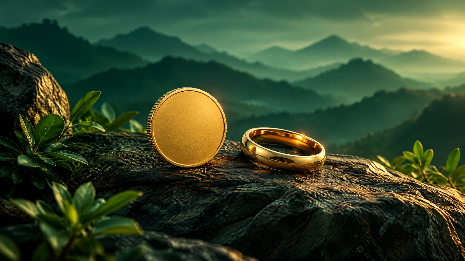 Conceptual gold still-life for the Mount Abu guide; not a dealer or proof of purity