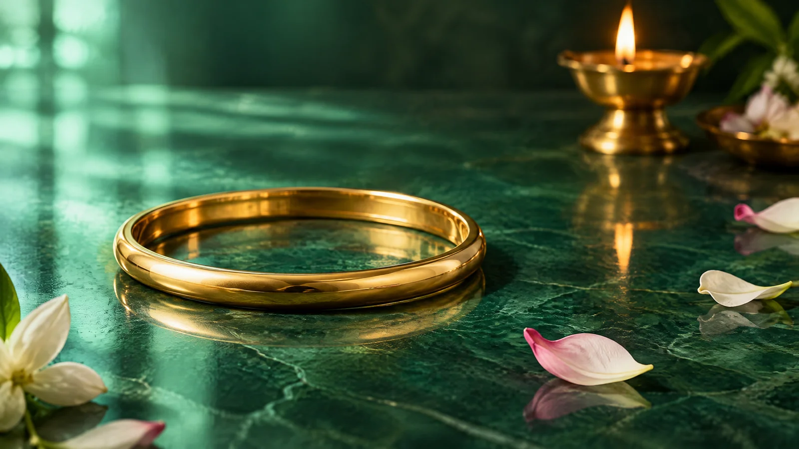 Conceptual gold still-life for the Nathdwara guide; not a dealer or proof of purity