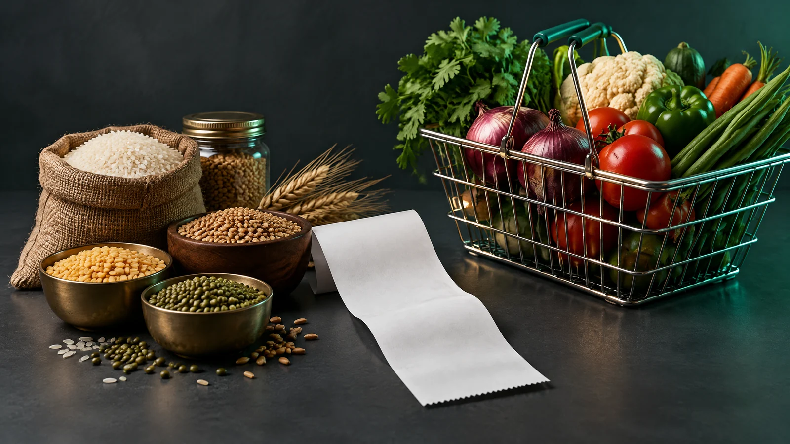 Original conceptual editorial artwork for India retail inflation rises to 5.54% as food prices accelerate