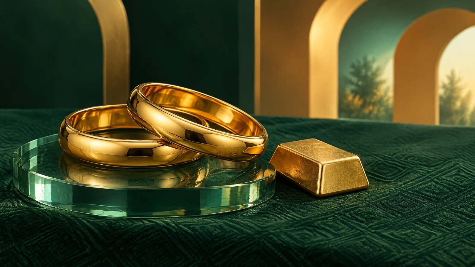 Original conceptual Punjab gold-jewellery and bullion illustration; not an actual dealer, location or purity certificate.